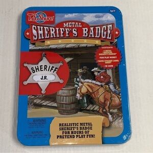 Metal Sheriff’s Badge Activity Tin T.S. Shure Brand New/Sealed